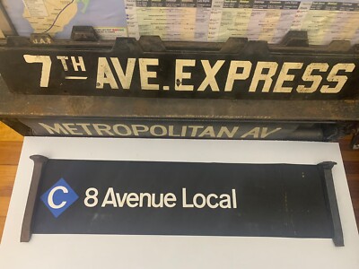 NY NYC SUBWAY ROLL SIGN C LINE 8 AVENUE LOCAL HELLS KITCHEN MEAT PACKING CHELSEA