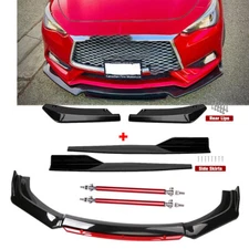 For Infiniti G35 G37 Front Bumper Lip Spoiler Splitter Rear Lip Bod Kit Glossy