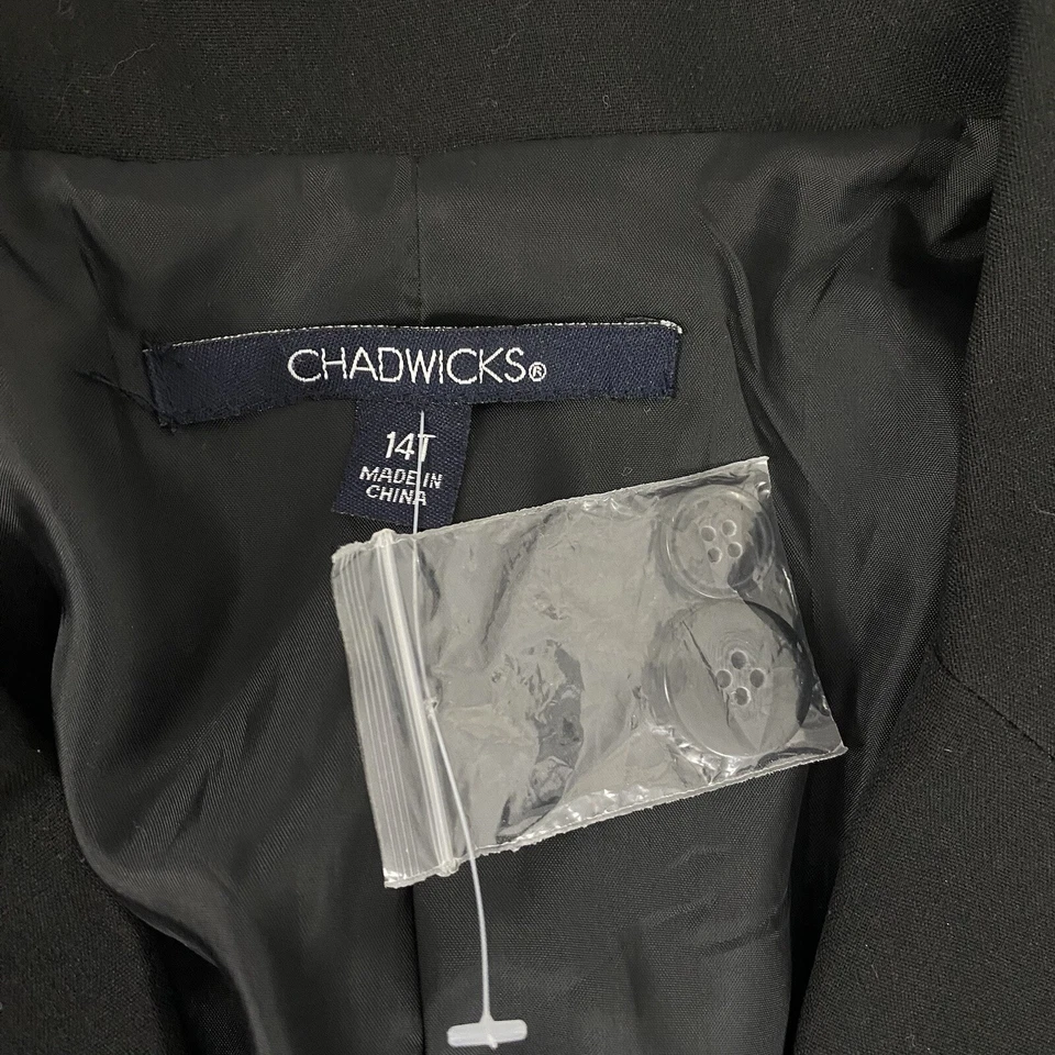 Blazer Chadwicks Mujer 14T Negro Chaqueta Oficina Básico Trabajo Cápsula Mínimo Foto 3 de 4