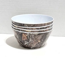 Set of 4 DII for the Home Camouflage 5.5" Melamine Cereal Soup Bowls 3" Deep