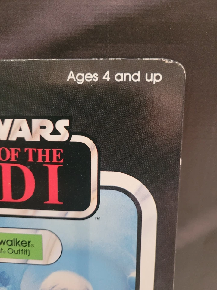 Boneco de ação vintage Kenner Star Wars cardado ROTJ 65 Back-A Luke (Jedi Knight) MOC - Imagem 4 de 4