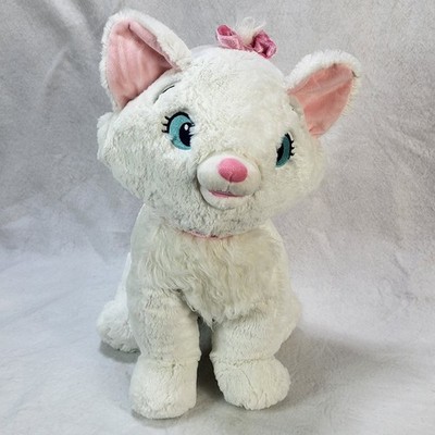 Disney Marie Aristocats Plush Cat White Pink Bow Stuffed Animal 16 Inch