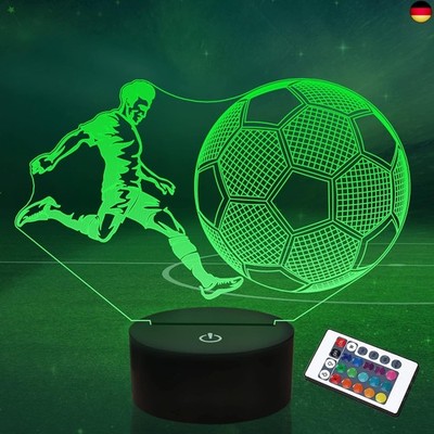 Lightzz Fußballgeschenke für Kinder, Fußball 3D Illusion Lampe Fußball Nac