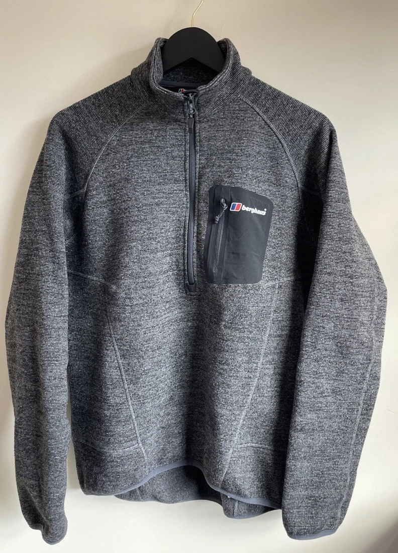 Berghaus Tulach Half Zip Fleece Jacket Medium Mens Outdoors Walking  Grey 1/4