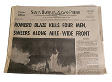Romero Blaze Kills Four Men October 8, 1971 Santa Barbara Press Newspaper A & B