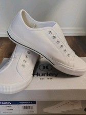 Hurley Chloe Women's Slip-On Canvas Shoes Fashion Sneaker White NEW- Pick Size