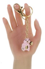 Cute Pink Pig Keychain Enameled Purse Jewelry Bling Charm 4.98" L