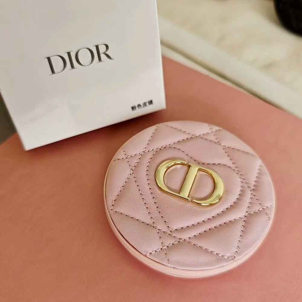 Dior BEAUTY Makeup Mirror Double Sided Dual Compact Pink Novelty Gold Logo CD