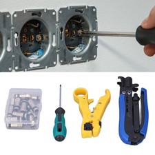 Coax Cable Crimper Kit Multifunctional Coaxial Compression Tool Network Toolkit❀