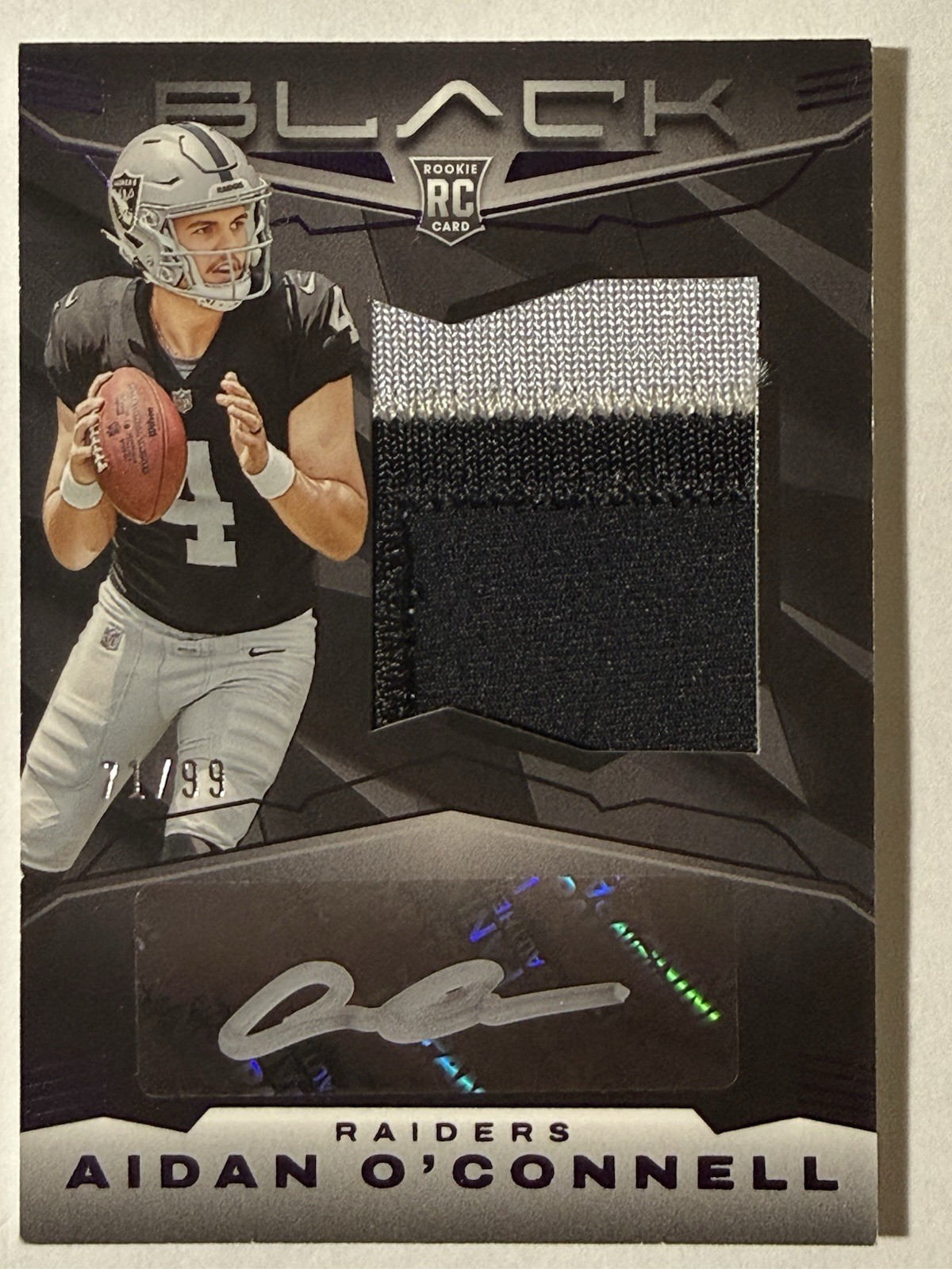Aidan O'Connell Panini Black #227 Patch Autograph-Royal
