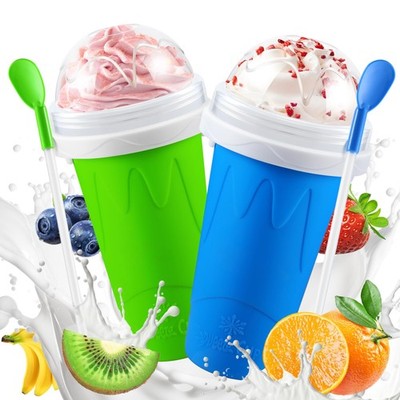 2 Pack Magic Squeeze Slushy Cups, DIY Frozen Slushie Maker Cup, Portable Smoo