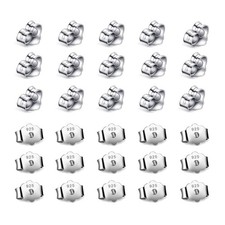 30pcs/15 Pairs Hypoallergenic Earring Backs Replacement,Plated Silver
