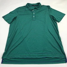 RLX Ralph Lauren Polo Shirt Blue Green Size XL Short Sleeve Stretch EUC NO LOGO