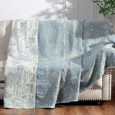 Boho 100 Cotton Muslin Twin Size 50x60 Inches Blanket Lightweight 4-Layer Qu...