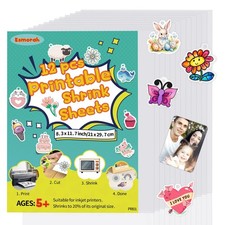 12 PCS A4 Semitransparent Printable Shrink Dink Plastic Paper DIY 1 PCS
