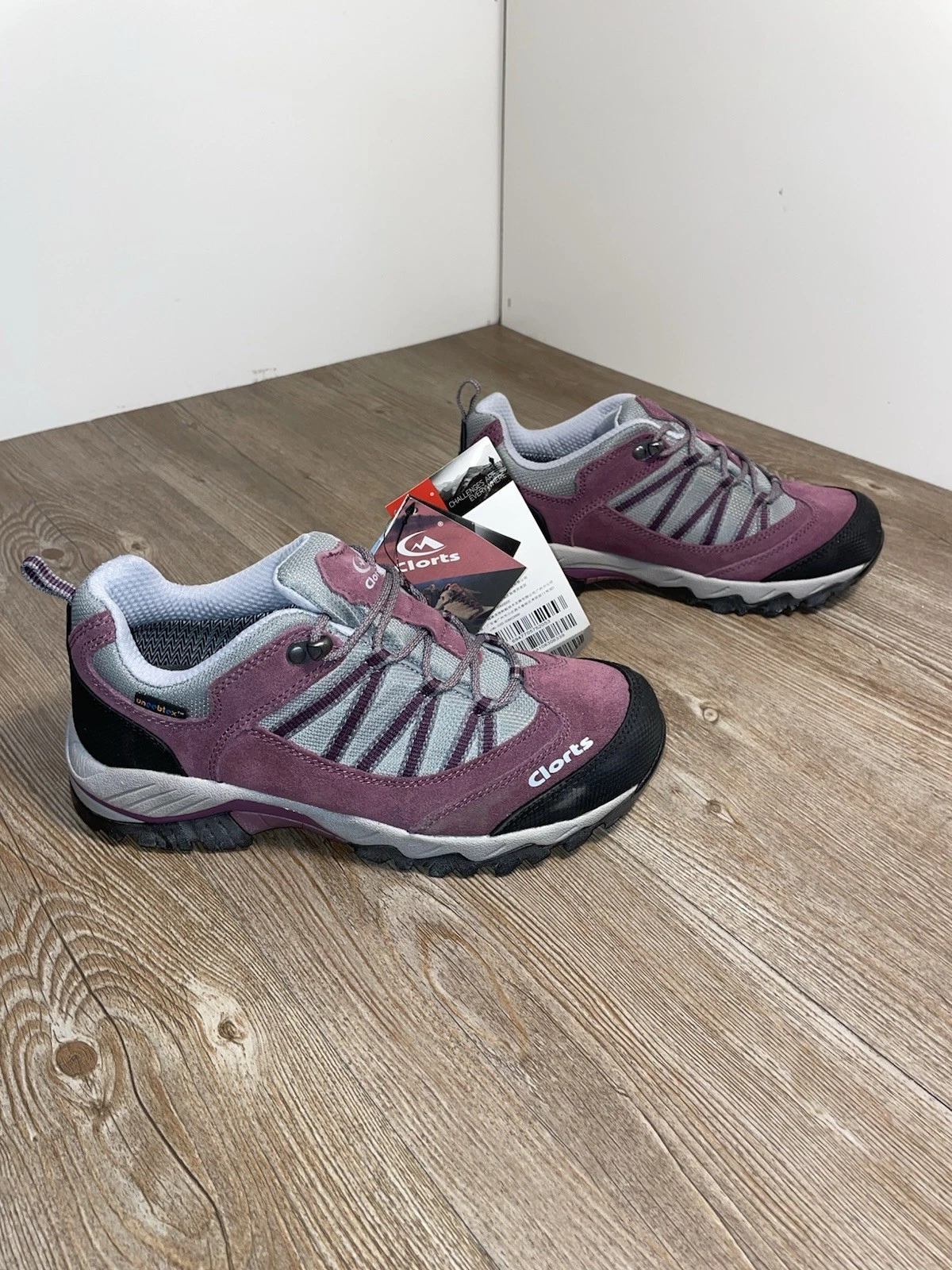 Clorts Hiking Shoes Women's Size 8.5 HKL831D Gray Pink/Purple Lace Up Low - New