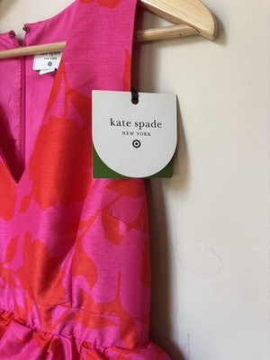 kate spade pink and orange dress Kate Spade Silk Dot/leopard Print Pink&Orange Dress NWOT MSRP $375 Sz 0 XS