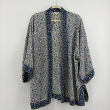 Max Studio Multicolor Floral Kimono Cardigan Open Front Size XL Vacation Travel