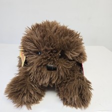 FAO Schwarz Doodle Dog Lying Plush Stuffed Animal Adopt A Pets 20" Brown