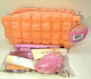 ULTA BEAUTY ♡ 9 Pc Maquillage Kit Cadeau Palette Lip Eye Cheek Face PEACH sac NEW
