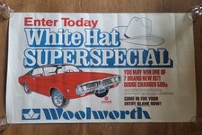 1971 Dodge Charger 500 White Hat Special Woolworth Promo Giveaway Poster Nos.