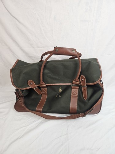 Green & Brown Zippered Johnnie Walker Whisky Traveller Leather Duffel Bag Rustic