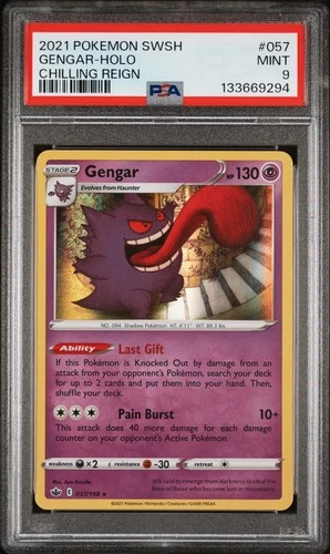 133669294 Gengar 2021 Pokemon Sword & Shield Chilling Reign #057 Holo PSA 9