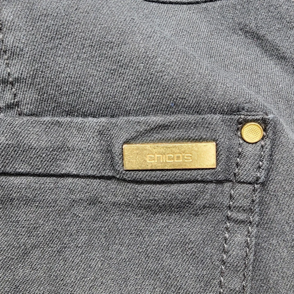 Pantalones Chico's para mujer 1,5 M/10 negros Madison pierna recta tan adelgazantes elásticos Foto 4 de 4