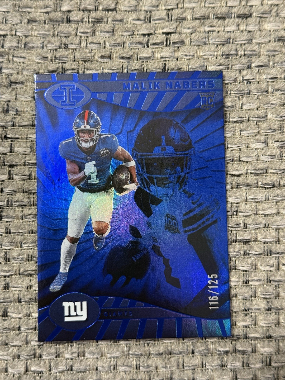 2024 Panini Illusions - Malik Nabers #66 Trophy Collection Blue /125 (RC) Giants