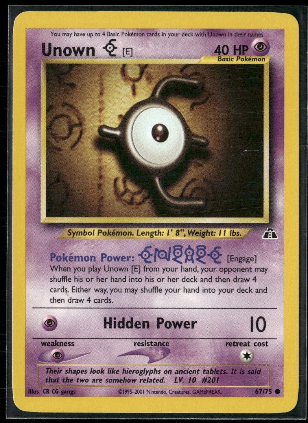 Pokemon - Unown E 67/75 Neo Discovery LP