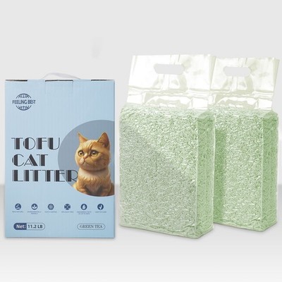 FEELINGBEST GreenTea Tofu Cat Litter  Natural Clumping fast Dust-free Flushable