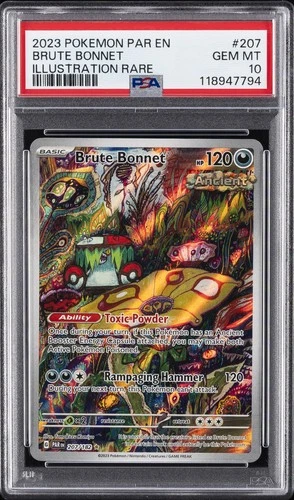 2023 POKEMON PAR EN-PARADOX RIFT ILLUSTRATION RARE #207 BRUTE BONNET PSA 10