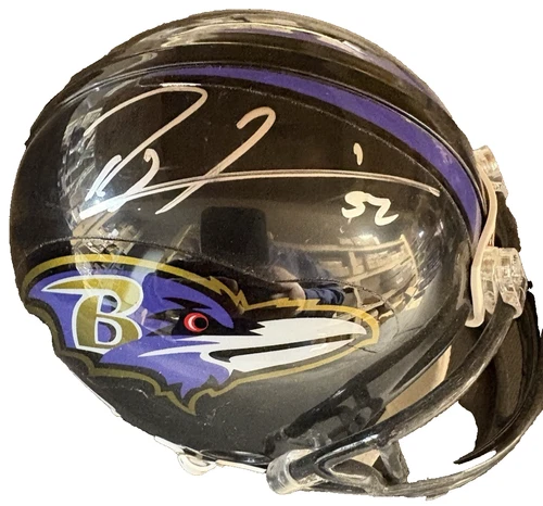RAY LEWIS SIGNED BALTIMORE RAVENS MINI HELMET PSA/DNA STICKER
