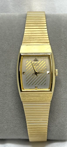 Seiko Tank Gold 8Y21-5020 Ladies Vintage Watch - NEW Battery