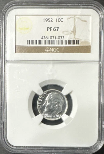 1952 Roosevelt 10¢ NGC PF 67