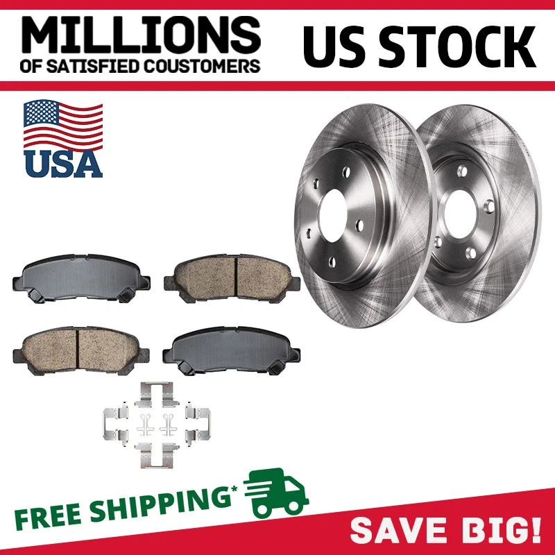 For 2008 - 2010 2011 2012 2013 Toyota Highlander Rear Brake Rotors Ceramic Pads - Image 4 of 4