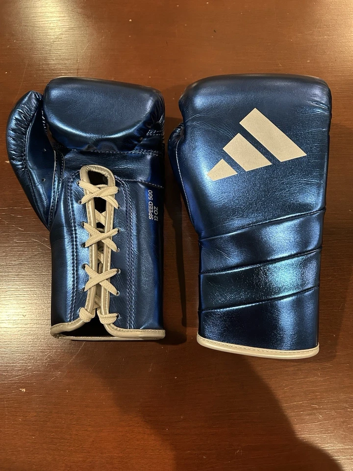 阿迪达斯 adiSpeed 500 蕾丝拳击手套金属蓝色 - 12 盎司 — 第 4/4 张图片
