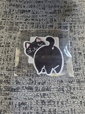 Black Cat Butt Looking Back Embroidered 3" Patch - Cute Funny Animal Accessory