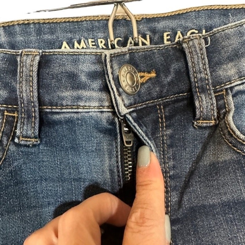 American Eagle Blue Basic Cotton Blend Skinny Ank… - image 6