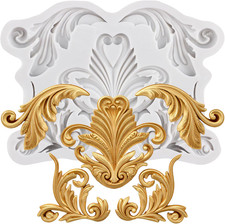 Baroque Curlicues Scroll Lace Polymer Clay Molds Relief Flower Lace Filigree Sil