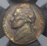 1941 Jefferson Nickel NGC MS66 ~ Streaky Pastel Rainbow Toning Philadelphia Jefferson