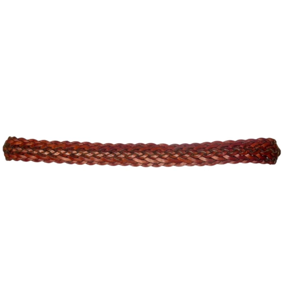 Vintage COACH 3863 Skinny Braided Woven Leather Belt 40 110cm Brass Square Ring - Image 2 of 4