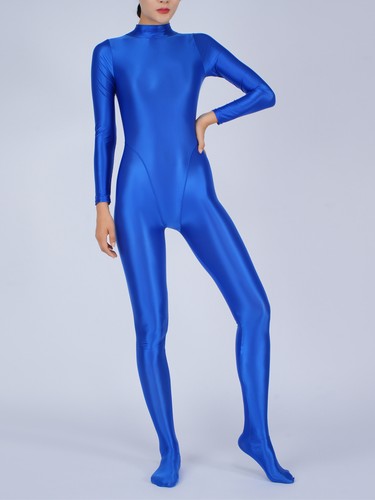 Damen Overall Langarm Bodysuit Bodystockings Strampler Exotisch Full Body Dünn - Bild 35 von 95