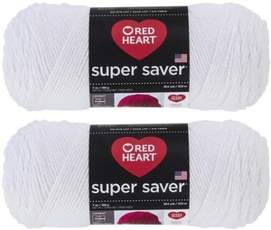 Red-Heart-Super-Saver-Yarn-2-Pack-White-7-oz-each-skein