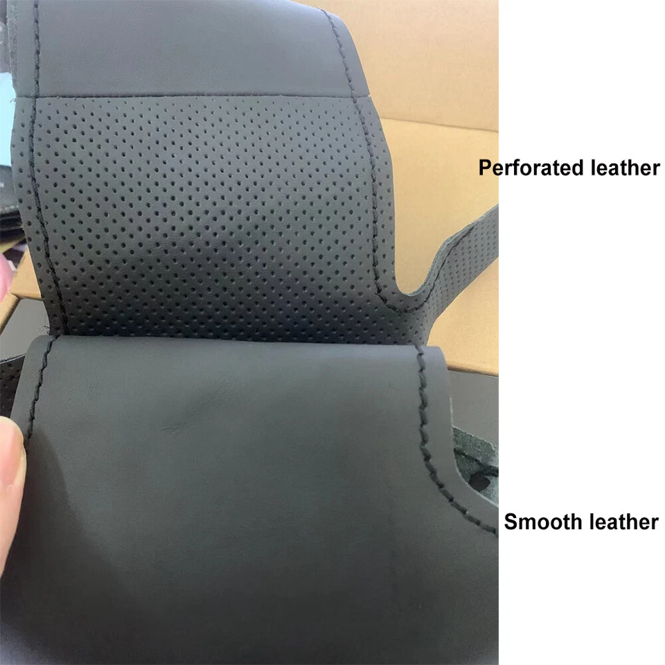 Hágalo usted mismo Cubierta de volante de auto de cuero de microfibra personalizada para Lincoln MKZ MKW 2013- Foto 3 de 4