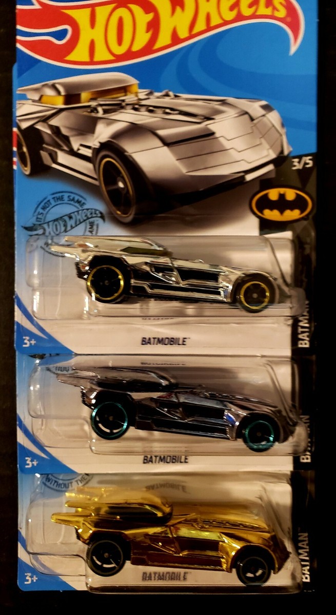 Hot Wheels 2018 Batman 3/5 Batmobile RARE 3 variations GOLD, Black