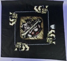 c1990 Unused Stock Ferocious Bulldog 22 x 24" Bandana By The Bulldog Buckle Co.
