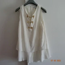  Derek Lam Crosby 10 Ivory sleeveless top sz.10