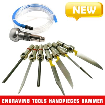 Set of Hammer Engraving Tools W/ Handpiece For Graver Machine Pneumatic Tools