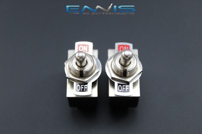 2 PCS TOGGLE SWITCH SPST ON-OFF METAL TOGGLE 2 AMP 250V 4 AMP 125V 4 PIN EC-1502